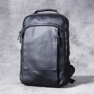 Fashion Korean style Cowhide Genuine Leather Backpack Men Bagpack Hiking Rucksack male Travel Backpack Bag Daily Black M803
